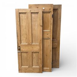 Three reclaimed oak doors with brass handles 