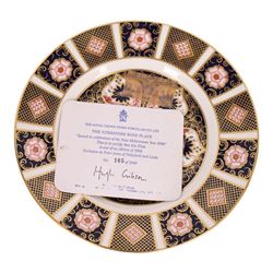 Royal Crown Derby The Yorkshire Rose plate, with certificate, together with Leeds Creamware jug, Matrimony and Courtship