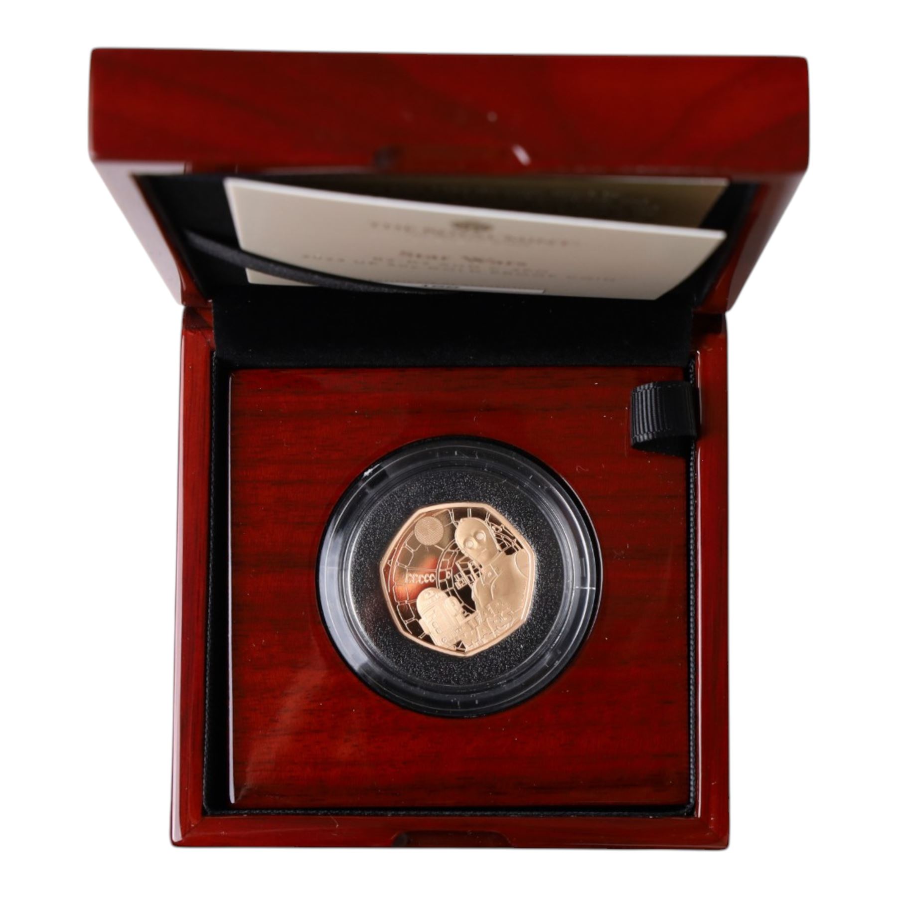 The Royal Mint United Kingdom 2023 'Star Wars R2-D2 and C-3PO' gold proof fifty pence coin, cased and boxed with certificate