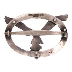 WWII German Third Reich Pilot's silver breast badge, marked on reverse  for 800 standard and maker Gebr Godet & Co Berlin 