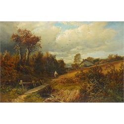 Clarence Henry Roe (British 1850-1909): 'View in Derbyshire', oil on canvas signed, titled on label verso 60cm x 90cm
