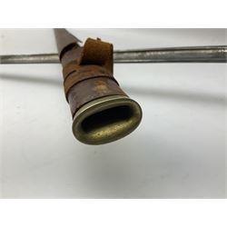 British George V 1897 Pattern Infantry Officers Sword, the 82.5cm fullered steel blade etched and polished with crowned royal arms, GRV cyphers and scrolling foliage, marked Army & Navy Co-operative Society 105 Victoria St London SW to the ricasso,  plated pierced basket hilt with wire bound fish skin grip and leather knot, No.15032; in leather covered scabbard