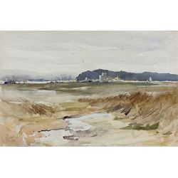 Agnes J Rudd (British fl.1880-1938): Marshland Landscape, watercolour signed 17cm x 25cm