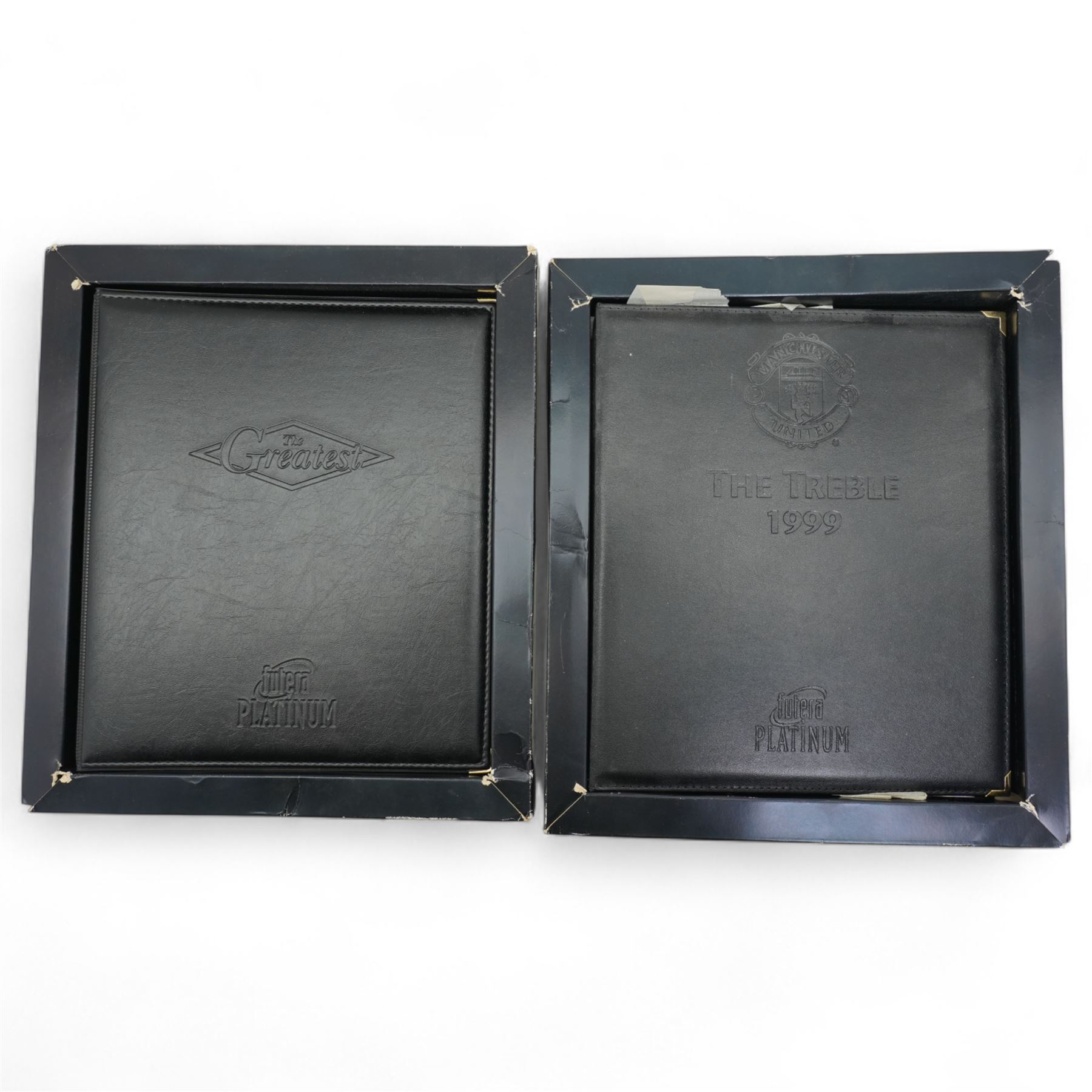 Two Futera Platinum Manchester United collections 'The Treble' 1999 and 'The Greatest'