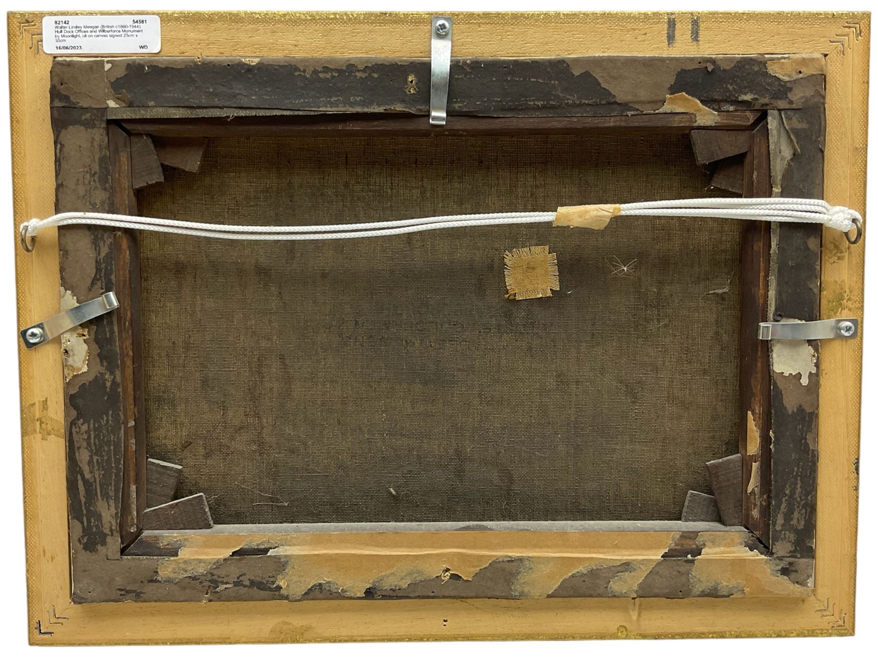 Walter Linsley Meegan (British c1860-1944): Hull Dock Offices and Wilberforce Monument by Moonlight, oil on canvas signed 25cm x 35cm 
Provenance: private East Yorkshire collection, purchased Dee, Atkinson & Harrison 19th November 1999 Lot 586