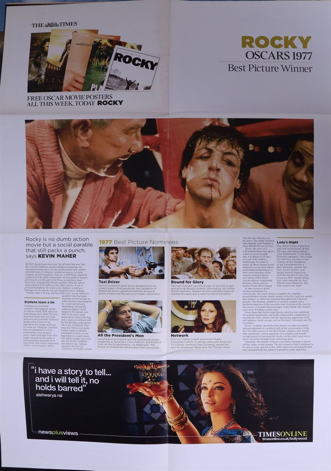 Nine film posters, including Saturn 3, Airplane, Amityville Horror, 10 and five Oscar Winners examples given free with The Times in 2007