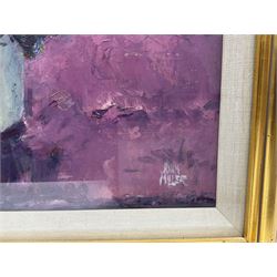 John Miller RSA PRSW (Scottish 1911-1975): 'Staffordshire Figure and Pansies', oil on canvas board signed 48cm x 59cm 
Provenance: with Christie's Scotland, 17th April 1991, Lot 119