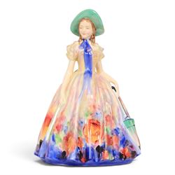 Four Royal Doulton figures, comprising Veronica HN1517, June HN2027, Easter Day HN2039, Springflowers HN1807