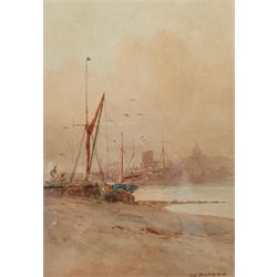 William Samuel Parkyn (British 1875-1949): Boats in an Estuary at Low Tide, watercolour signed 27cm x 19cm