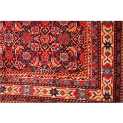  Araak blue ground rug, repeating field and border, 208cm x 133cm  