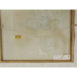 Madeleine Eyland (Belgian/British 1930-2021): 'Stormy Sea', acrylic on canvas unsigned, artist's studio label verso 39cm x 50cm (unframed) 
Provenance: artist's studio collection. Marie-Madeleine Eyland (neé Legrain) was born in 1930 at Floriffoux, Belgium; she lived most of her life in Scarborough working as a nurse and an artist.