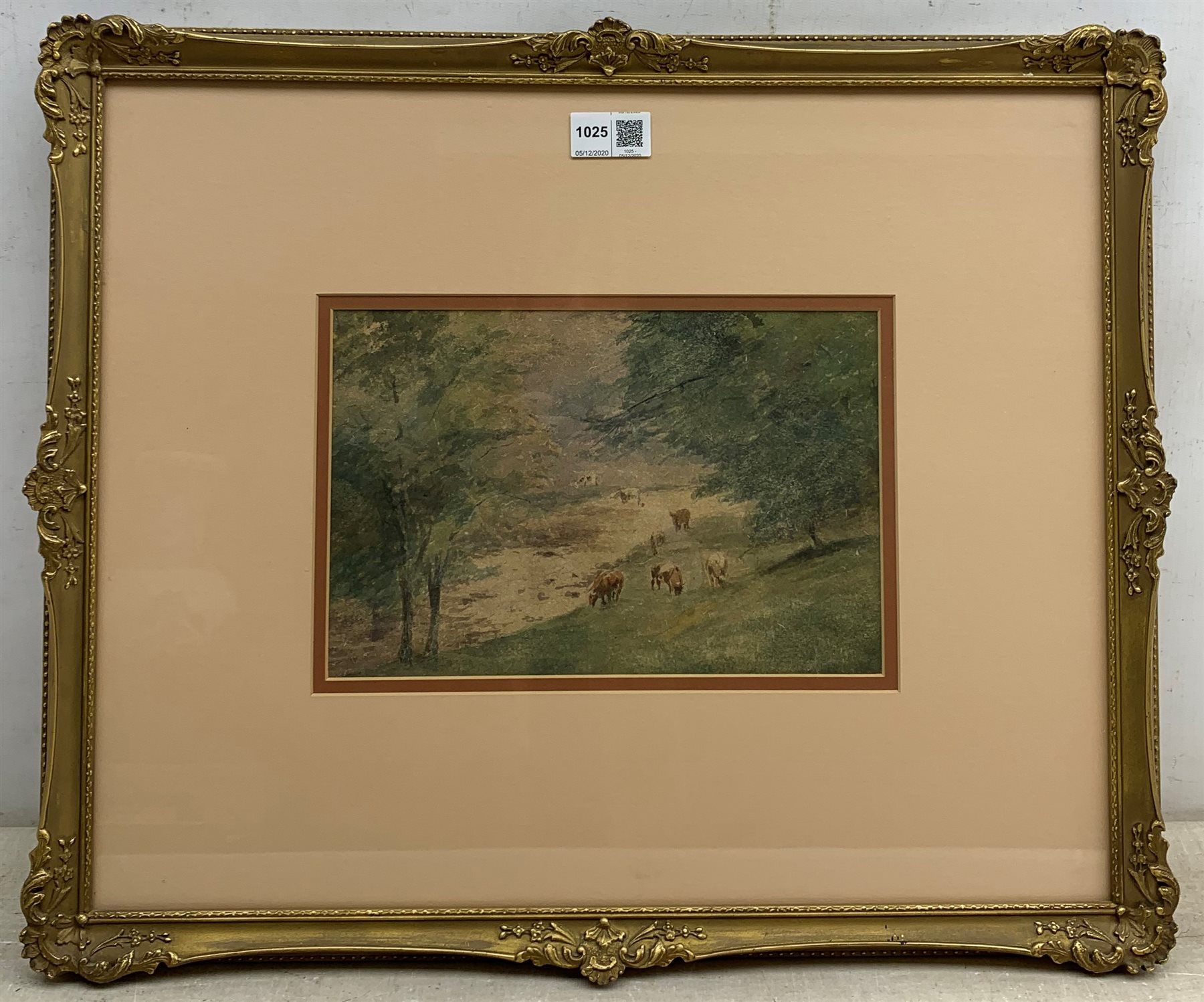 English School (Early 20th century): Cattle Grazing by the Riverside, watercolour unsigned 17cm x 26cm