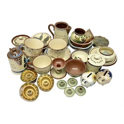 Collection of Motto ware, including cups and saucers, coffee pot, milk jug etc together with studio pottery dishes 