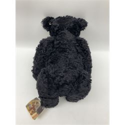 Steiff Classic Teddy Bear in black mohair with working growler mechanism and red stitched detail, H42cm