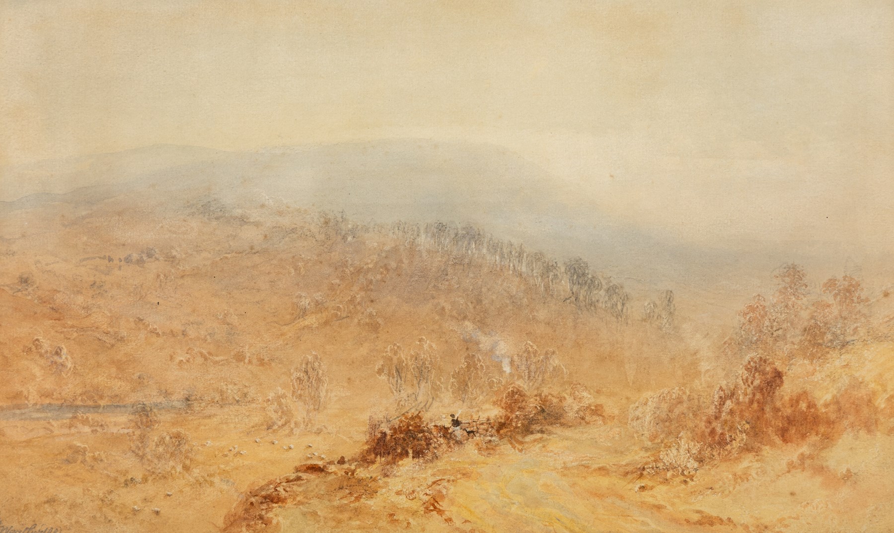 George Weatherill (British 1810-1890): View across the Esk Valley, watercolour signed 25cm x 41.5cm
