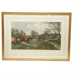 After John Frederick Herring Sr (British 1795-1865): 'Herring's Fox-Hunting scenes', set of four large engravings and aquatints with hand-colouring 57cm x 88cm (4)