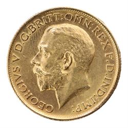 King George V 1925 gold full sovereign coin, Sydney mint