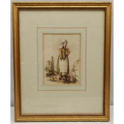 English School (Early 20th century): Young Maid, watercolour unsigned 18cm x 13cm