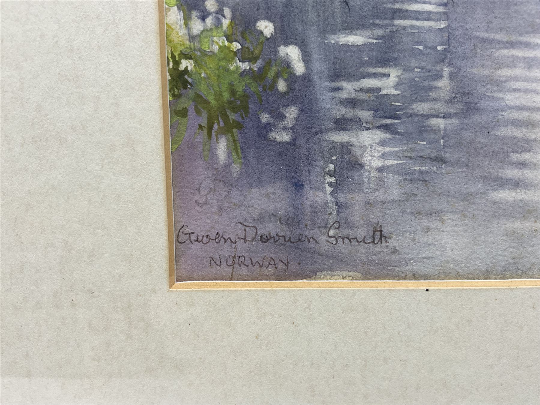 Gwendolen Dorrien-Smith (British 1883-1968): Fjord Landscape 'Norway', watercolour signed and titled 34cm x 24cm