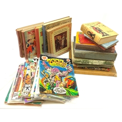 A selection of Vintage Marvel and DC comics, Teenage Mutant Ninja Turtles, New Titans, X-Men, Batman, Avengers, two first issues, together with a group of children's books and annuals, to include the Superadventure Annual The Bok of Super Heroes. 