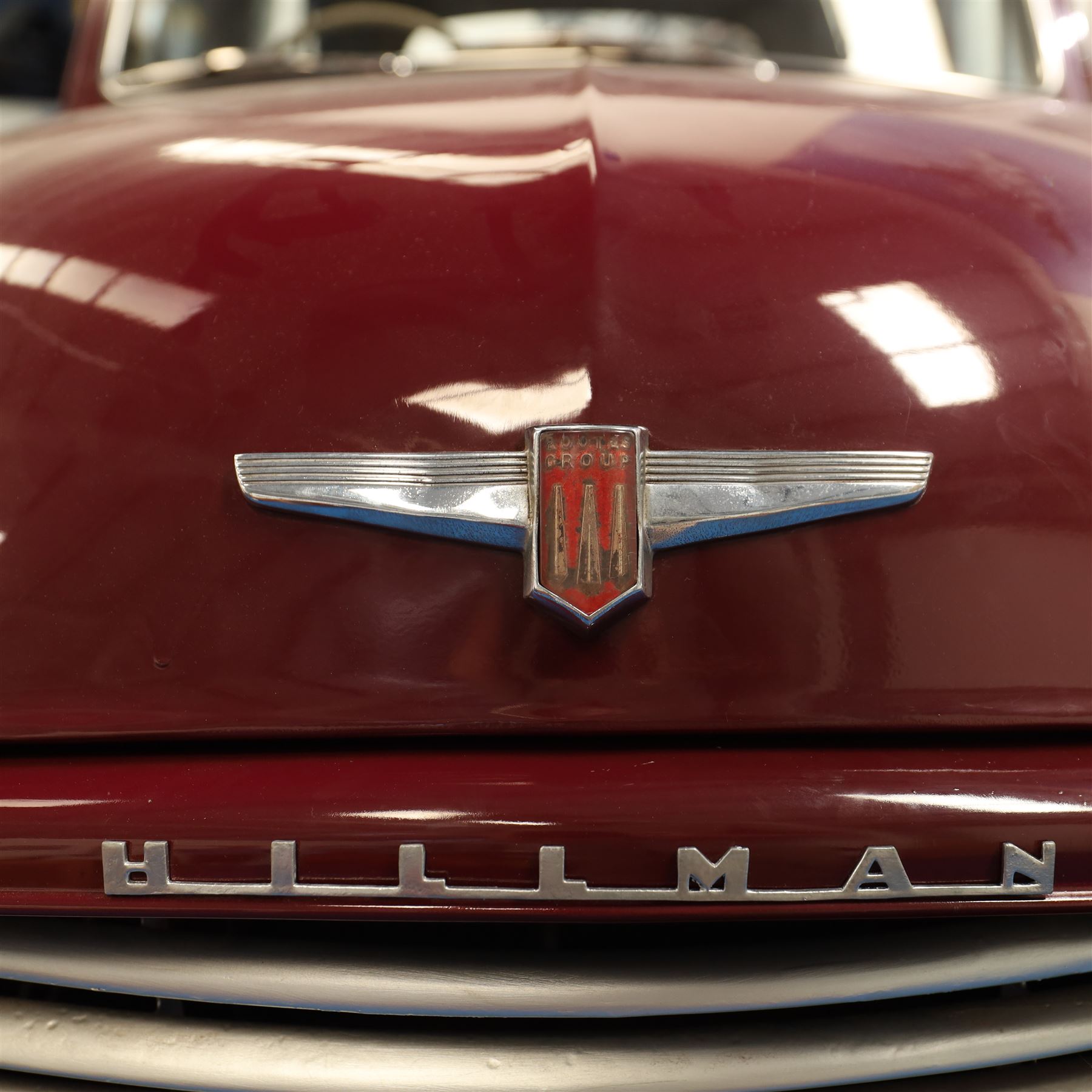1953 Hillman Minx Saloon

Registration: NYP 135
Engine: 1,265cc petrol
Transmission: Manual, column change
Odometer reading: 37,553 miles
Colour: Maroon red
Interior: Cream
Former keepers: 3
V5C: Present
Keys: One

A 1953 Hillman Minx four-door saloon, finished in maroon red with a contrasting cream interior.

Powered by a 1,265cc petrol engine with manual column-change transmission. The Smiths speedometer displays 37,553 miles, although this mileage has not been independently verified.

The vehicle has previously been restored and presents with glossy maroon paintwork, cream bench seating and a period dashboard and steering wheel. The engine bay is painted to match the exterior and appears generally tidy. The underside has been coated or undersealed in places, with the chassis, floor sections, suspension and exhaust visible in the accompanying photographs.

At the time of cataloguing, the engine turned over but did not start.

Features

• 1,265cc petrol engine
• Manual column-change transmission
• Right-hand drive
• Four-door saloon body
• Maroon red exterior
• Cream bench-seat interior
• Smiths instrumentation
• Period dashboard controls
• Steel wheels with chrome hubcaps
• Chrome bumpers and exterior trim
• Rear-hinged bonnet
• Leaf-spring suspension

History and Documentation

• V5C registration document present
• Three former keepers recorded
• One key
• Pitman’s handbook included

Condition

The vehicle is presented in restored condition. The maroon paintwork retains a good overall gloss, with some age-related marks and imperfections visible on closer inspection.

The cream interior presents well overall, with signs of age and use to the upholstery, carpets, dashboard and controls. Some surface deterioration and pitting are visible to areas of the chrome and brightwork.

The engine bay appears tidy, although some wiring and ancillary components appear non-original or subsequently renewed. The underside has received protective coating or underseal in areas. Prospective purchasers should inspect the structure, chassis, floor, suspension and mechanical components carefully.

At the time of cataloguing, the engine turned over but did not start. The vehicle has not been mechanically inspected or road tested by the auctioneers.

Prospective purchasers should satisfy themselves as to the vehicle’s condition, specification, originality, mileage, identity and roadworthiness before bidding.

This vehicle forms part of the Estate of the Late John Sills and is offered for sale by the Executors, confirming a genuine reason for sale.