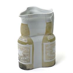 Early 20th century W. Anderson & Co. Three Star Scotch Whisky water jug, circa 1905, by Hollinshead & Kirkham, Tunstall (H&K), printed marks beneath and registration no. 447087 