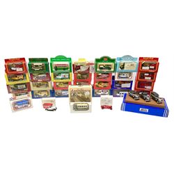 Thirty-three modern die-cast promotional and advertising models by Lledo etc including Vintage Rolls Royce Car Collection, Royal mail, Coca Cola, Pepsi Cola, Rupert Bear etc; all boxed (33)