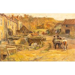 James William Booth (Staithes Group 1867-1953): Heading to Market, oil on canvas signed 32cm x 50cm 