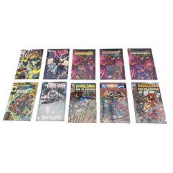 A mixed medium collection of Marvel comics, Trade paperbacks and novels - ranging from a few late 80's issues, throughout the 1990's and into the early 2000's. Examples include; 'Wolverine and the Punisher', 'Captain America', 'Warlock',  'U.S.Agent', with broken runs of 'Astonishing Spider-Man', (1996 - 2001), issues; nos. 5, 7, 11 - 59, 61 - 2, 64, 66 -68, as well as a similar broken run of Marvel Heroes Reborn. 