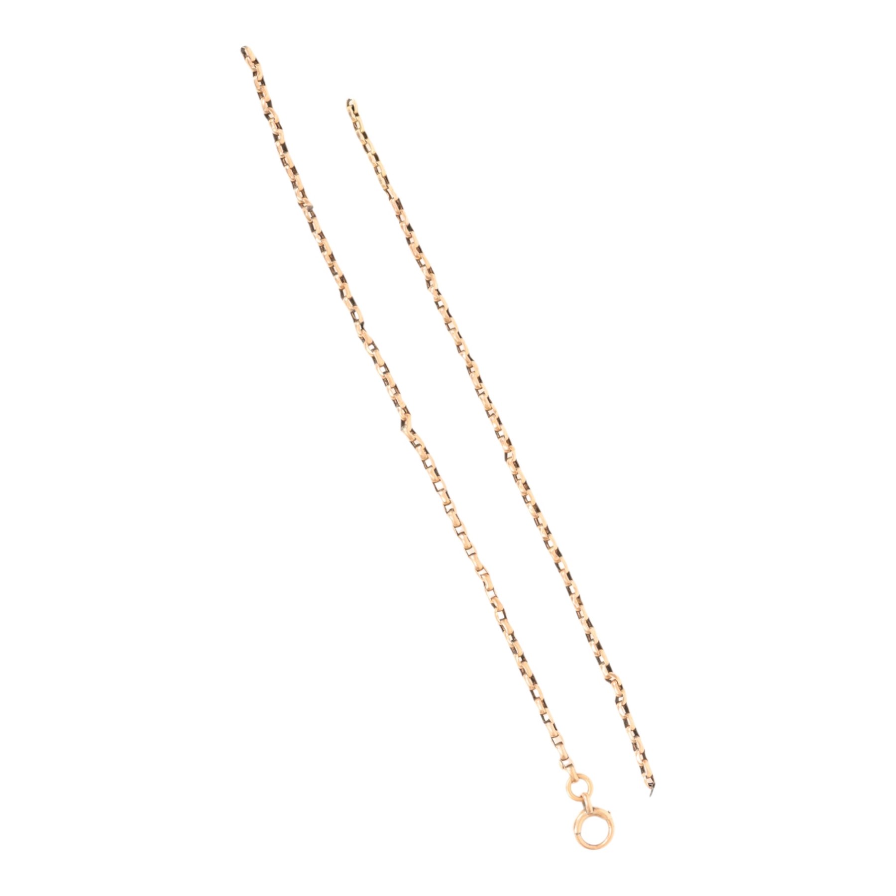 19th/early 20th century 9ct rose gold chain, stamped