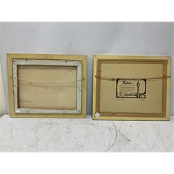 J H Robinson (British 20th century): Canal and Lake Landscape, pair oils on board, signed and dated 1982 (2)