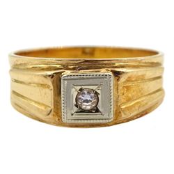 18ct gold single stone cubic zirconia ring
