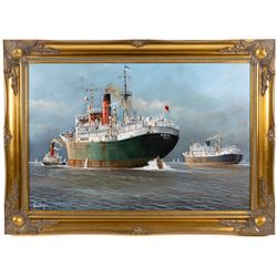 Adrian Thompson (British 1960-): Rialto of Hull, oil on canvas signed 50cm x 75cm 