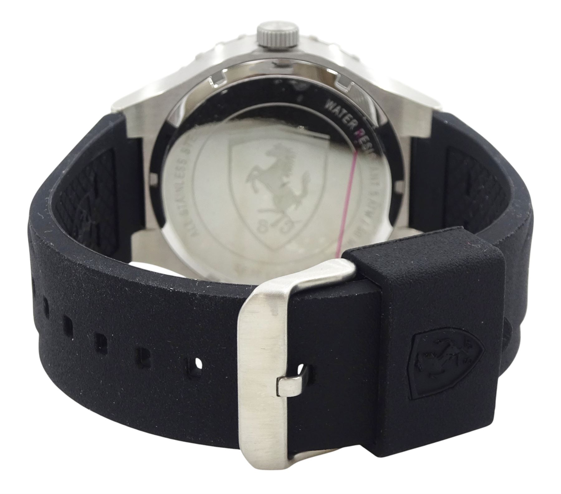 Ferrari Speciale Evo gentleman's stainless steel automatic wristwatch, Ref. SF.36.1.14.0315, on original rubber strap, boxed with papers