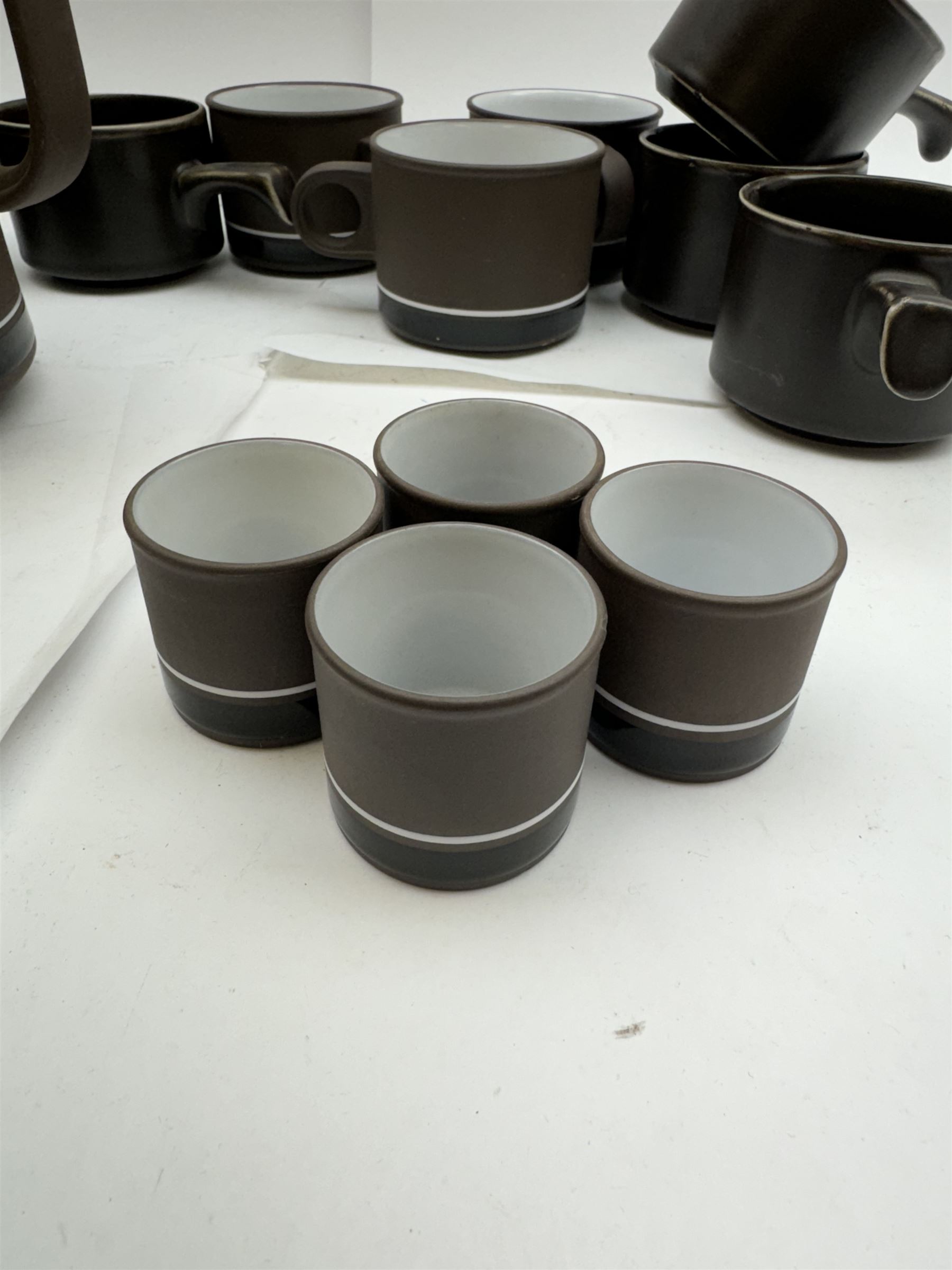 Hornsea Lancaster Vitramic Contrast pattern tea service, including coffee pot, jug, sugar bowl, cups saucers, etc together with other items of Hornsea Lancaster Vitramic