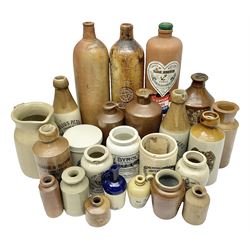 Julius Peters Hull stoneware bottle and a collection of other stoneware advertising bottles, jars and flagons etc