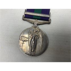 George VI General Service Medal with Palestine clasp awarded to 4700837 Cpl. J. Morley  Linc. R.; with ribbon