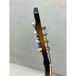 Ashbury F-Model eight-string mandolin, model no.IMF-150 with two-piece maple back and ribs and sunburst top, mother-of-pearl inlay; bears maker's label; L69cm