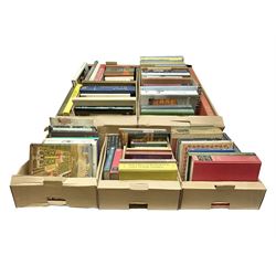 Antique reference works and other books, to include British Antique furniture, Decorative Arts, Sea Paintings, Sotheby's Bidding for Class etc in five boxes 