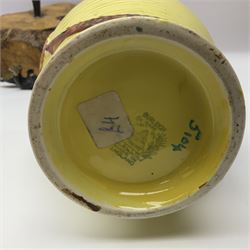 Bristol blue glass vase and goblet, together with Burleigh jug and other collectables