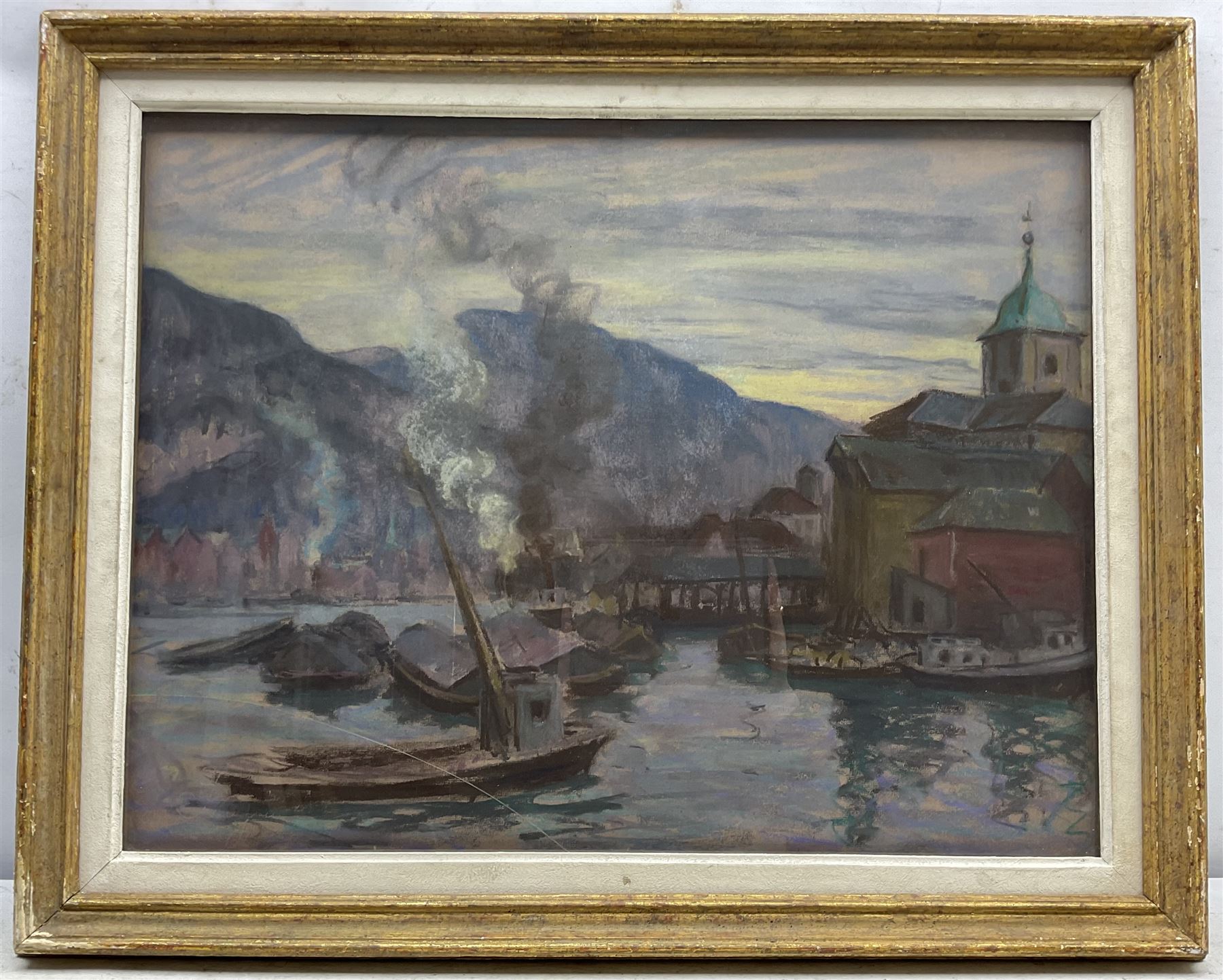 William Samuel Horton (American 1865-1936): Mountain Harbour, pastel unsigned 47cm x 60cm 
Provenance: private collection, purchased Chiswick Auctions 29th June 2022 Lot 54; from the estate of the artist.