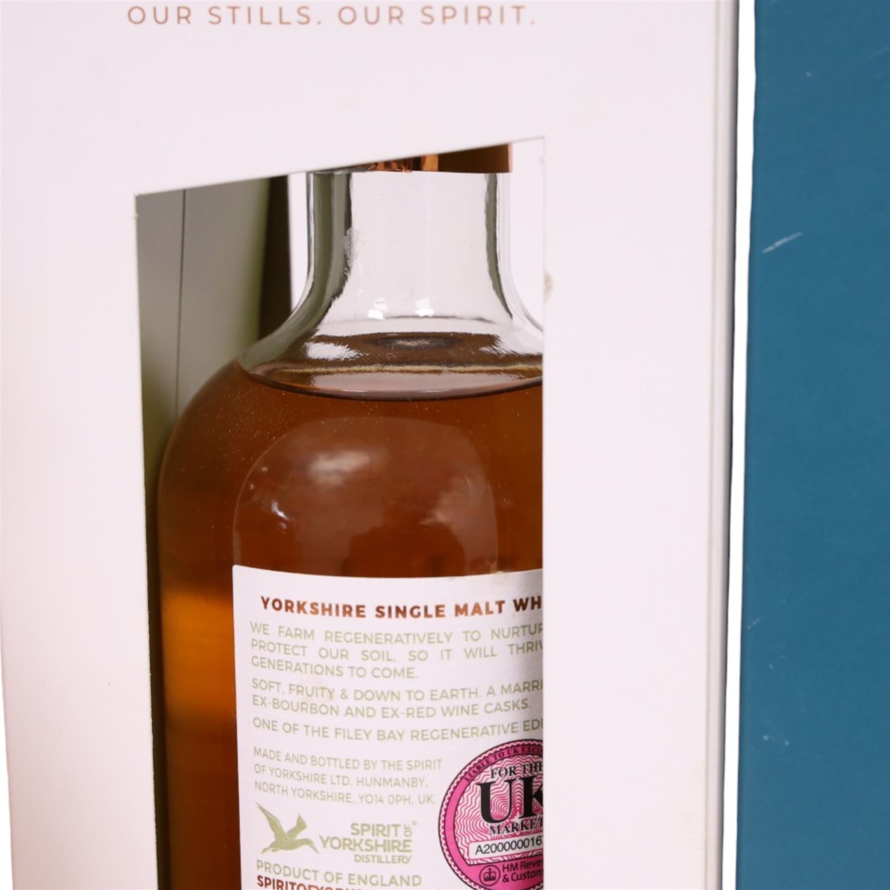 Sprit of Yorkshire Distillery, Filey Bay IPA Finish Bath #1 single malt whisky, 70cl 46% vol, Orange Wine Barrique single malt whisky, 70cl 46.2% vol, Moscatel Finish Batch #4 single malt whisky, 70cl 46% vol and Nurture single malt whisky, 70cl 46.5% vol