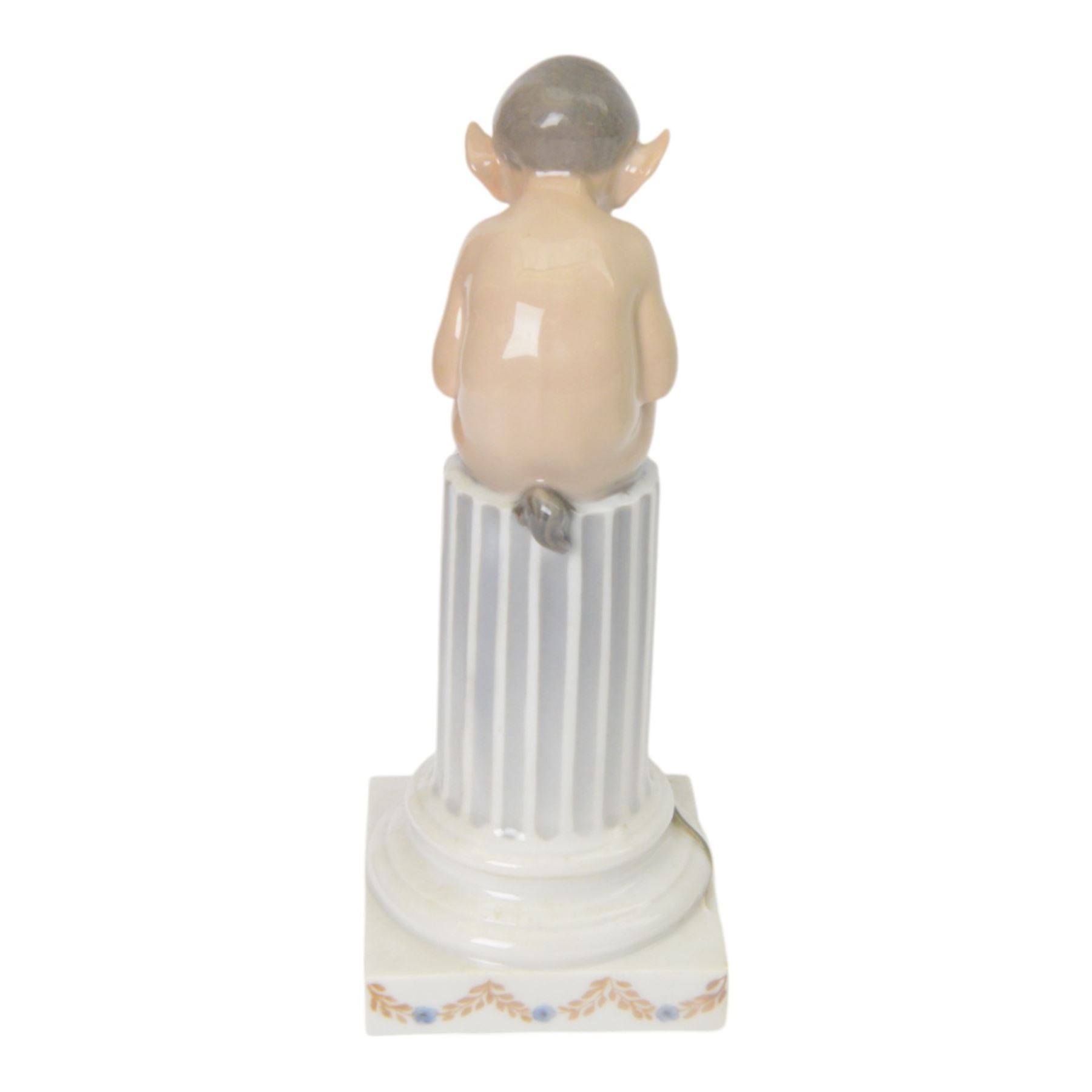 Two Royal Copenhagen figurines, Faun with Lizard no. 433 and Faun with Rabbit no. 456, H21cm