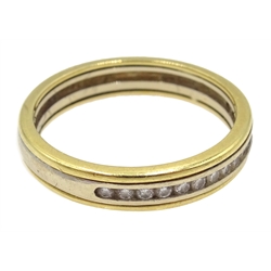  18ct gold channel set diamond half eternity ring stamped 750  