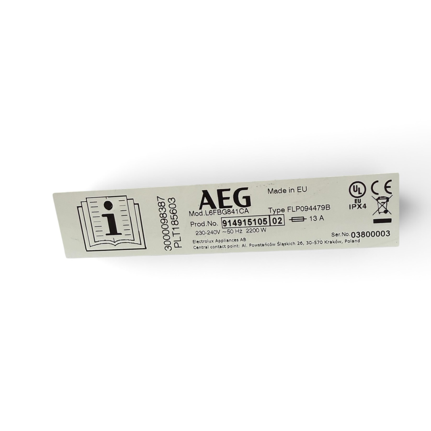 AEG - 6000 series Lavamat prosense washing machine 1-8kg
