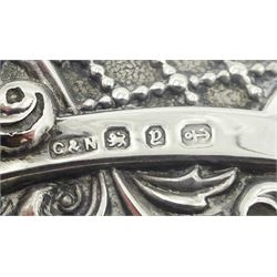 Victorian silver and ivory page turner, the repousse silver handle with foliate and C scroll decoration, hallmarked Crisford & Norris Ltd, Birmingham 1898, L35.5cm