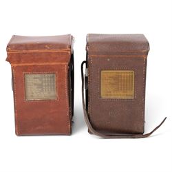 Two Rollei Franke & Heidecke Rolleiflex medium format TLR cameras, one serial no. 1059268 with Compur-Rapid Xenar f:3.5 F=7.5cm Schneider-Kreuznach les serial no. 1901591, the second serial no. 1061648 with Compur-Rapid Carl Zeiss Jena Tessar 1:3.5 F=7.5 lens serial no.3028466, both in leather Rolleiflex cases