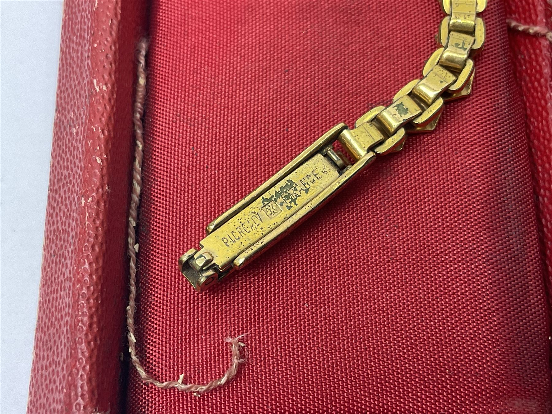 Ladies Accurist 9ct gold manual wind wristwatch, on gilt metal bracelet, together with a silver and enamel fob, for the Transport and General Workers Union, with personal engraving to reverse, hallmarked, a safe driving medal and a Quartz wristwatch