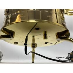 Modern kit-built brass working Tellurion, de-luxe model with astrological signs and illuminated sun H33cm; with set of fifty-two construction periodicals