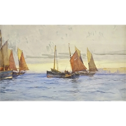  Ernest Dade (Staithes Group 1864-1934): Herring Fleet Off Scarborough, watercolour signed and dated '97, 33cm x 50cm (MAO100320)  
